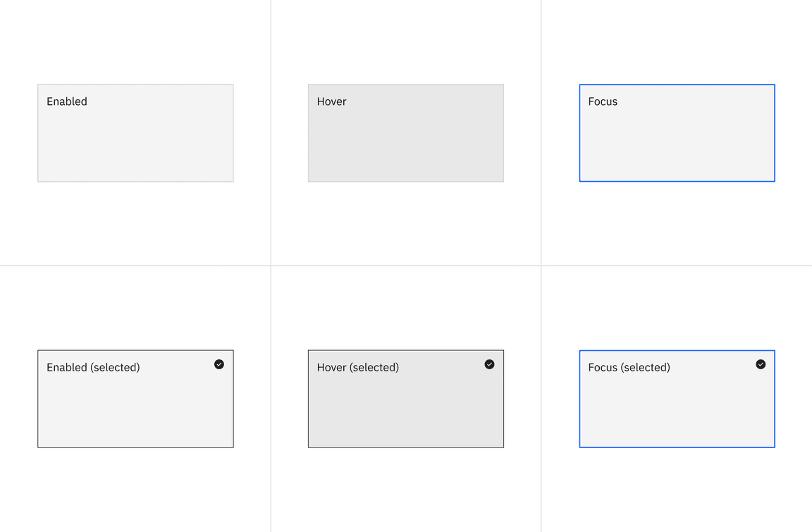 States of the single-select tile